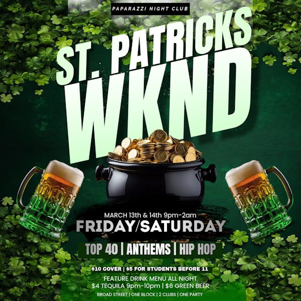 St PADDYS PRE GAME - FRIDAY!