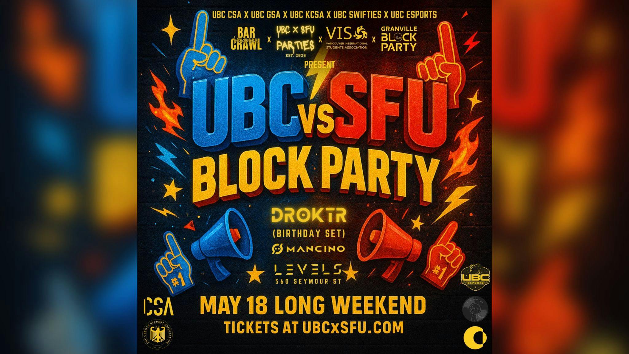 UBC vs SFU: Block Party at Levels Nightclub