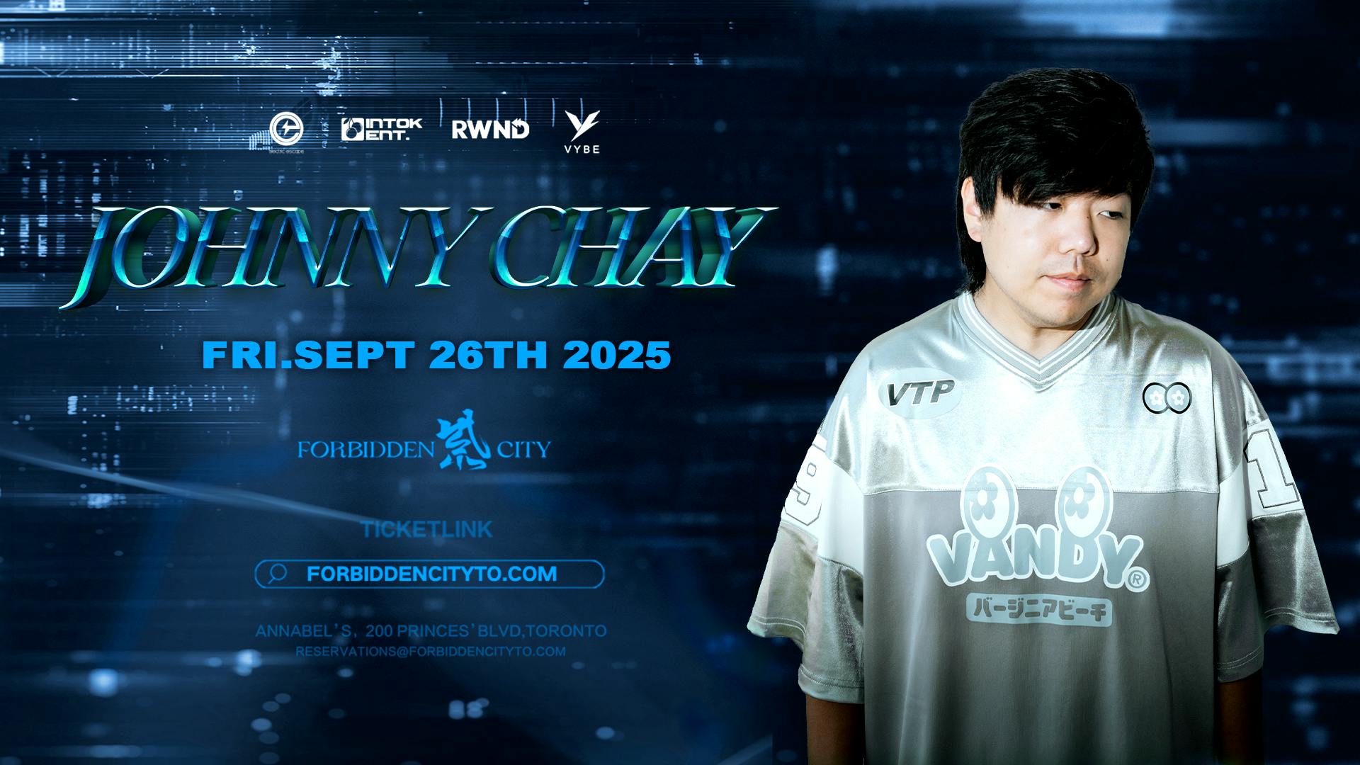 JOHNNY CHAY [Toronto Debut] at Forbidden City